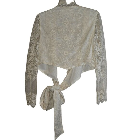 Jen's Pirate Booty Lace Tie-Front Cardigan Wrap Jacket Size L - Picture 5 of 7